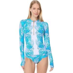 Lilly Pulitzer Women's Standard Nayte Rashguard Top Multicolor Size 4 NWT